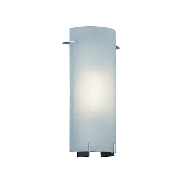 Designers Fountain Moderne 7.75in 1-Light Chrome Contemporary Indoor Wall Sconce with Frosted Glass Shade 6041-CH - main